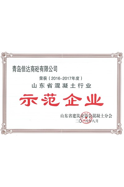 山东省混凝土行业示范企业